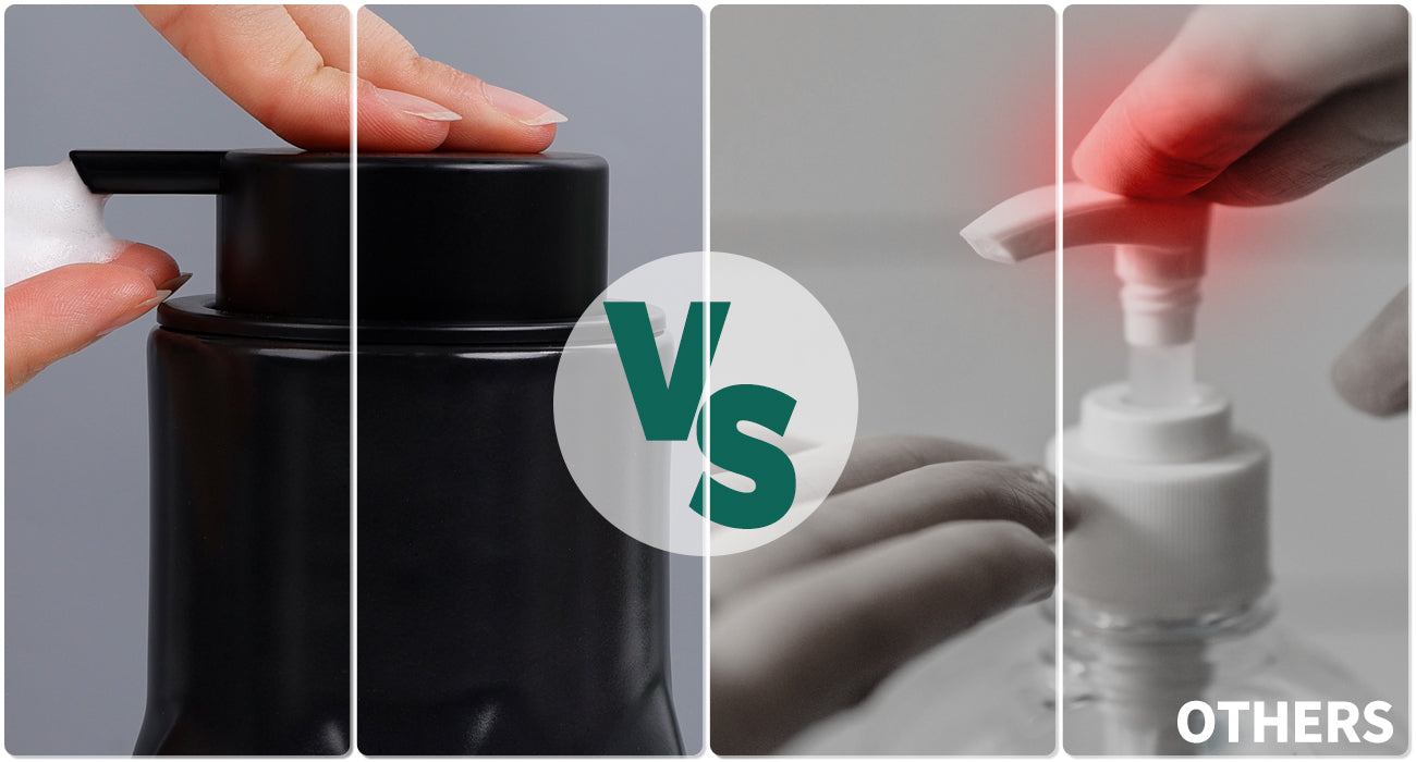 BosilunLife Modern Ceramic Diamond-Shaped Bathroom 5-Piece Set