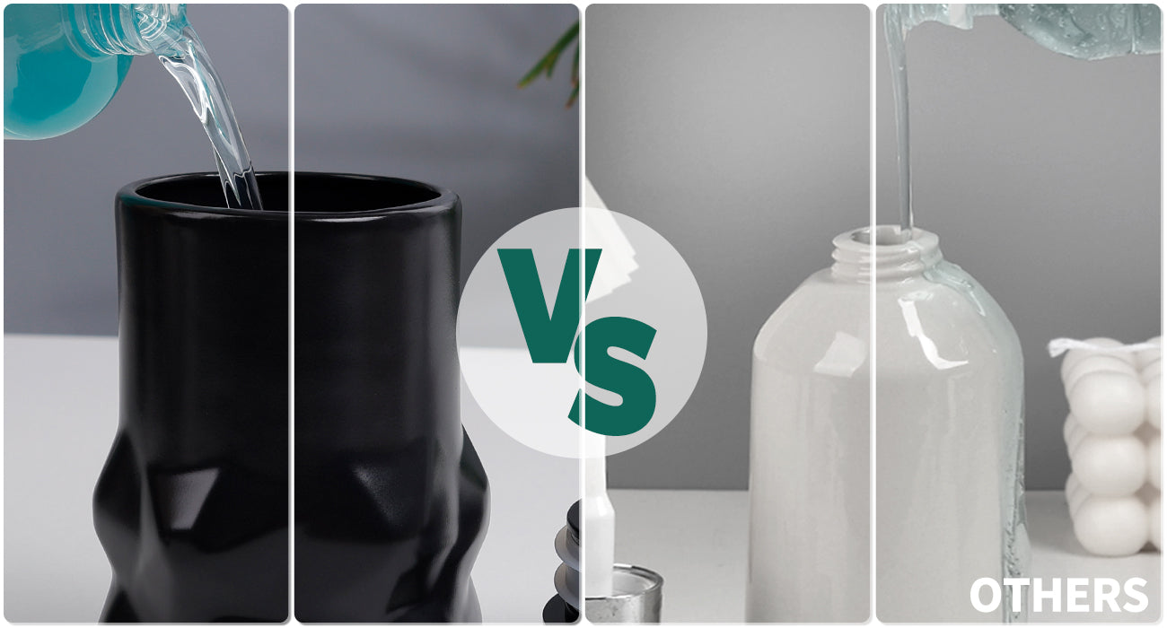 BosilunLife Modern Ceramic Diamond-Shaped Bathroom 5-Piece Set