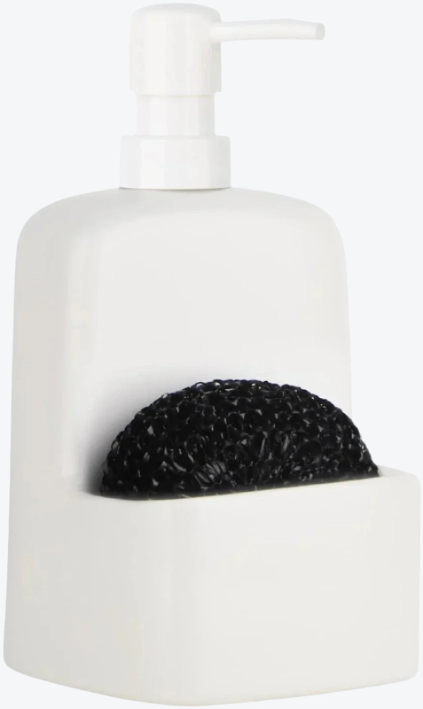 BosilunLife Soap Dispenser with Sponge Holder Liquid Recycled Ceramic Eco-Clay