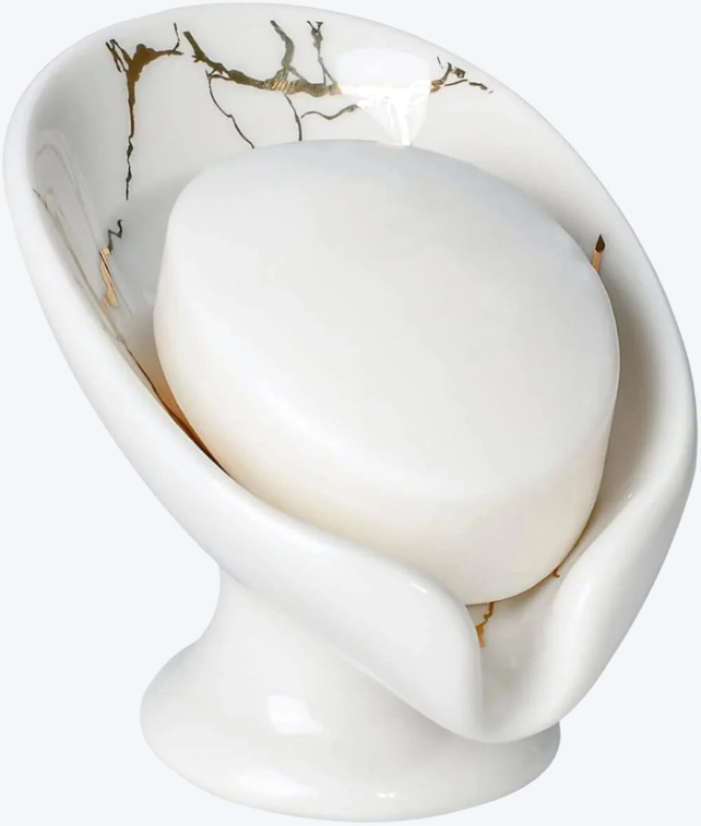 BosilunLife Leaf Shape Soap Dish Recycled Ceramic Eco-Clay