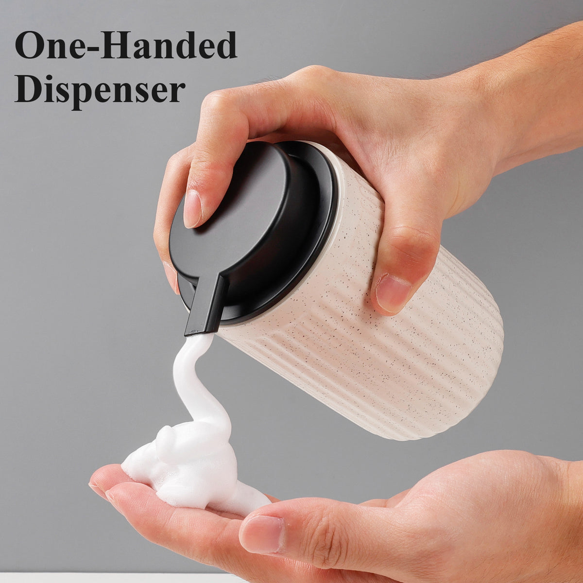 BosilunLife Pockmark Foaming Soap Dispenser 12 oz Recycled RebornClay™ Beige