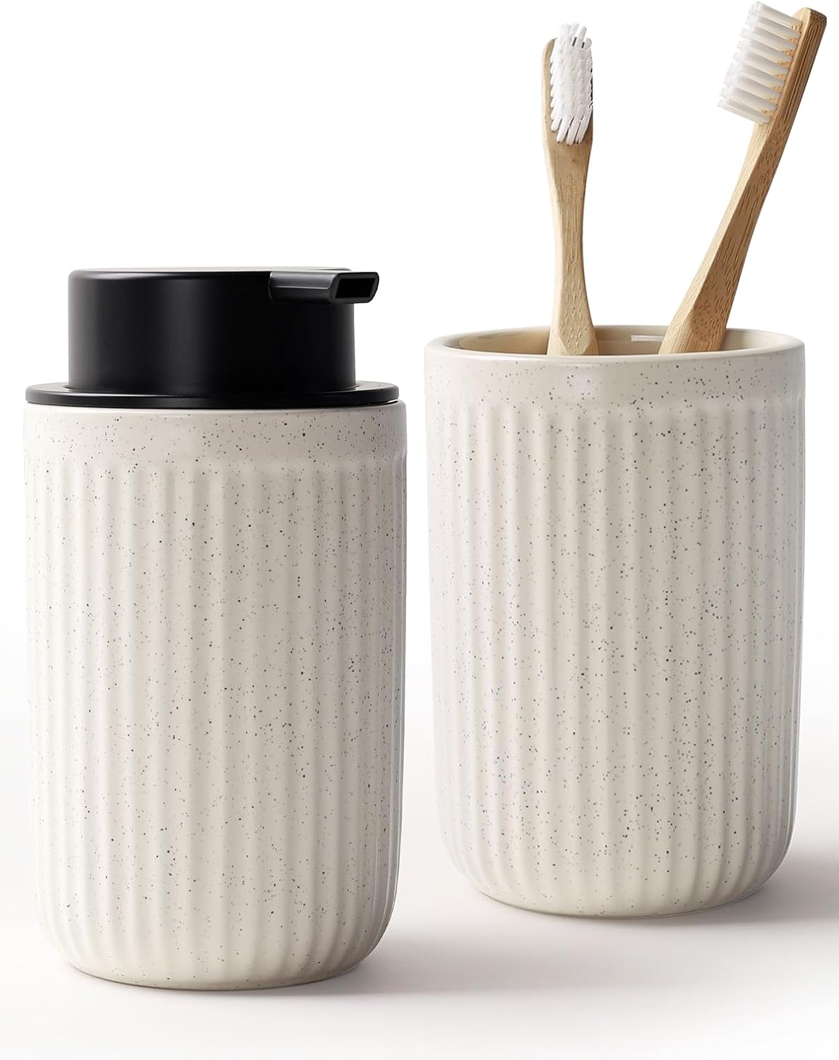 Dispensador de jabón Pockmark de cerámica reciclada y arcilla ecológica BosilunLife