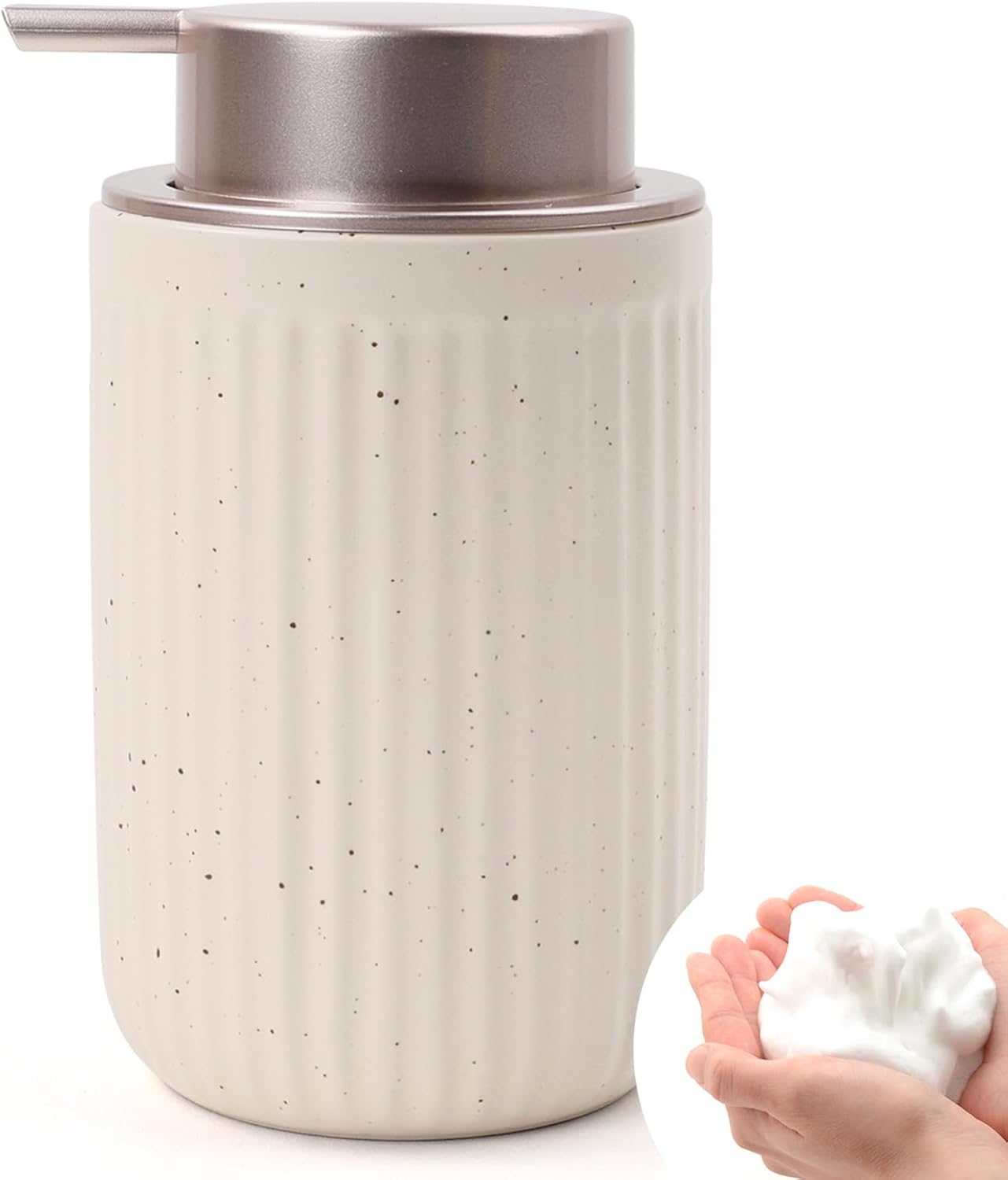 Dispensador de jabón Pockmark de cerámica reciclada y arcilla ecológica BosilunLife