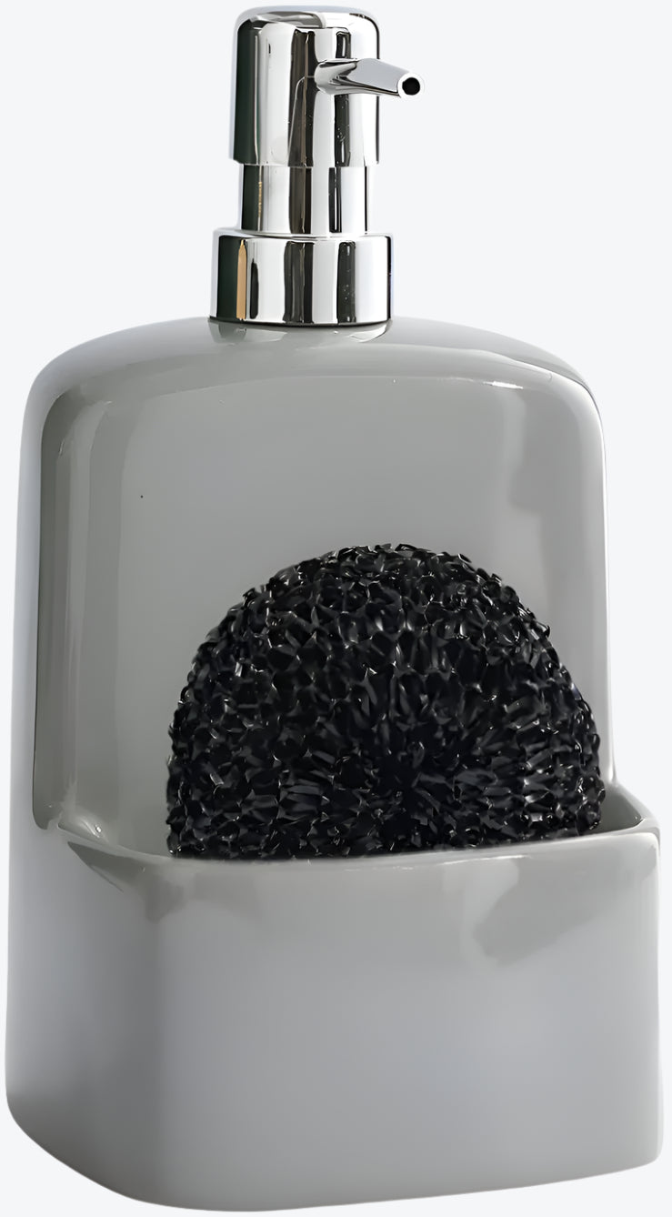 BosilunLife Soap Dispenser with Sponge Holder Liquid Recycled Ceramic Eco-Clay