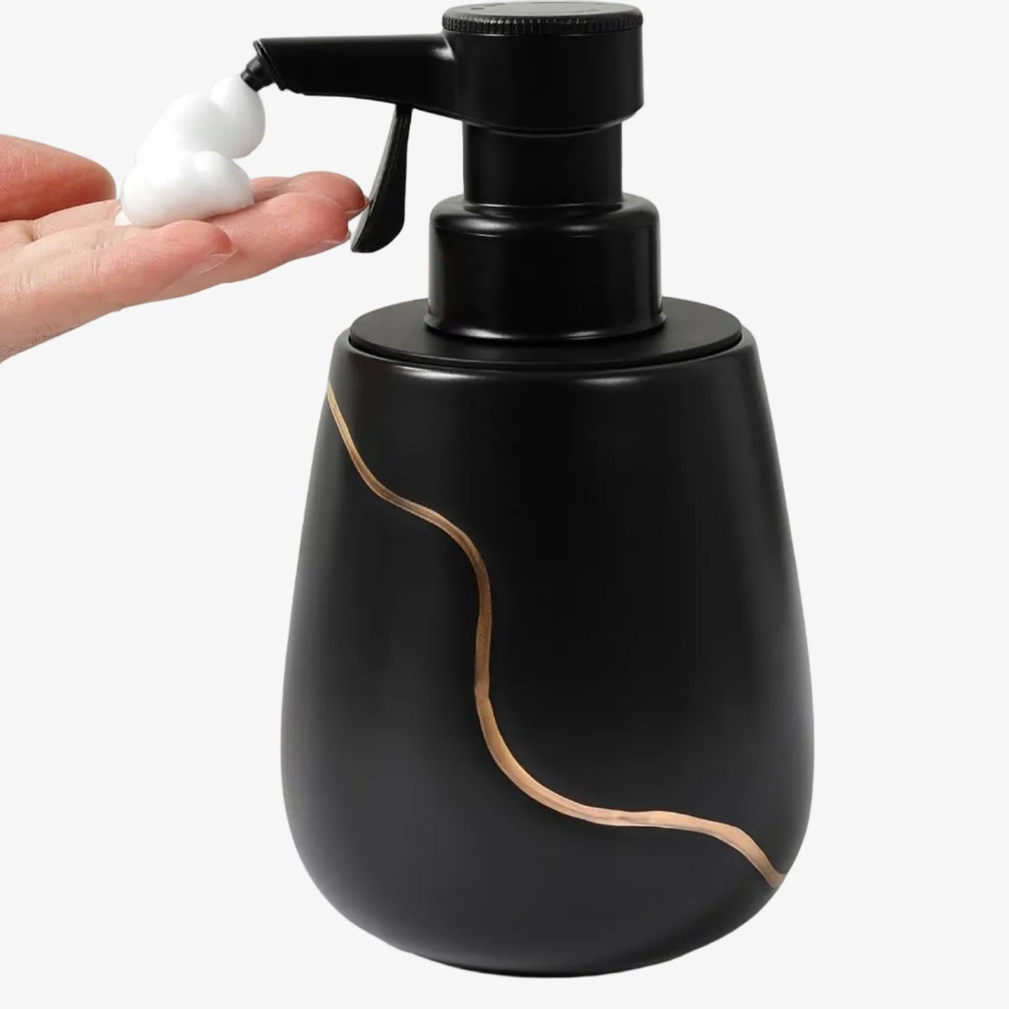 BosilunLife Nordic Garden Semi-Automatic Foaming Soap Dispenser Recycled Eco-Clay 17 oz