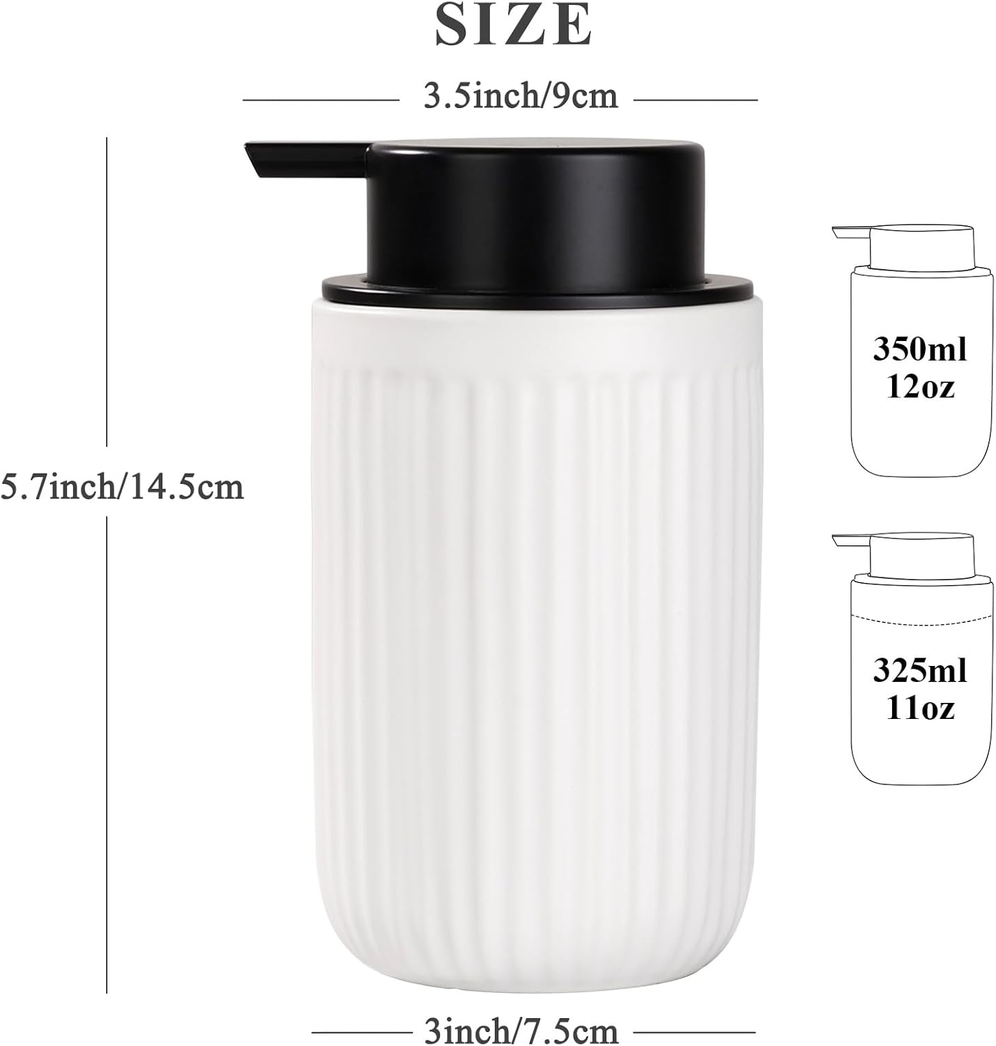 Dispensador de jabón Pockmark de cerámica reciclada y arcilla ecológica BosilunLife