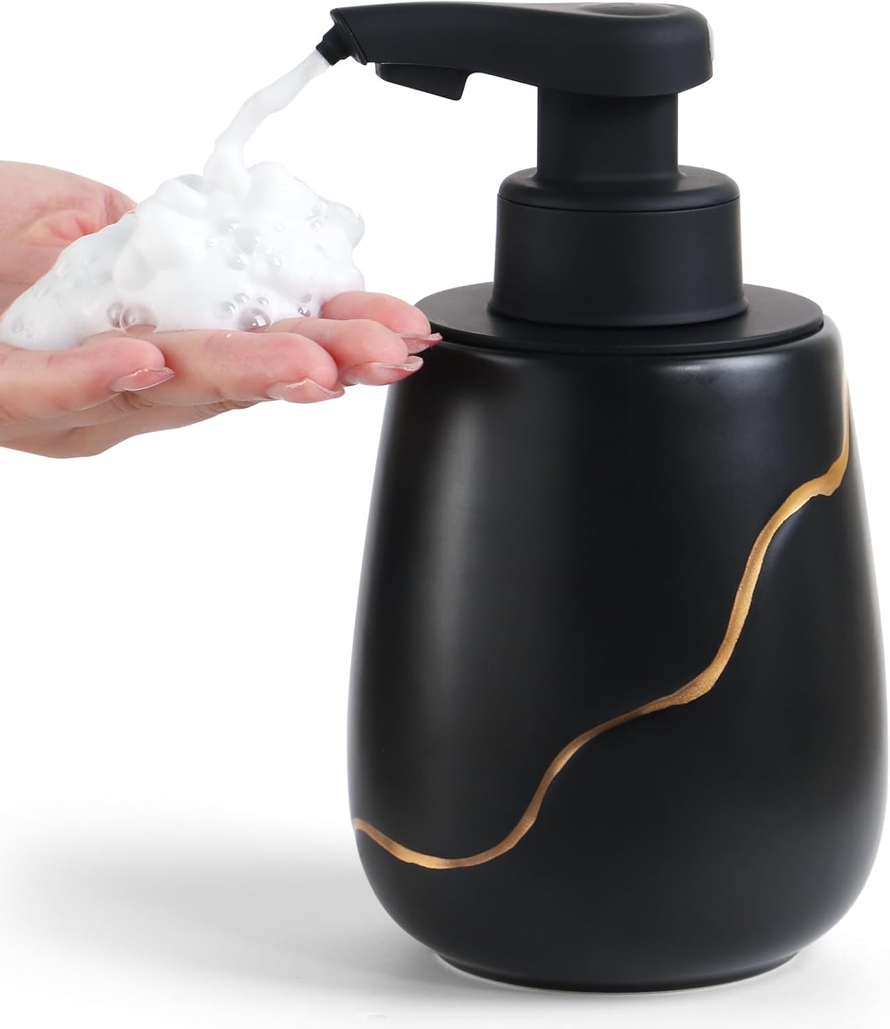 BosilunLife Automatic Foaming Soap Dispenser Recycled Eco-Clay 17 oz