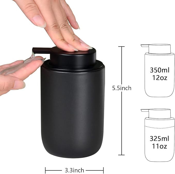 Dispensador de jabón líquido BosilunLife Slim de cerámica reciclada y arcilla ecológica