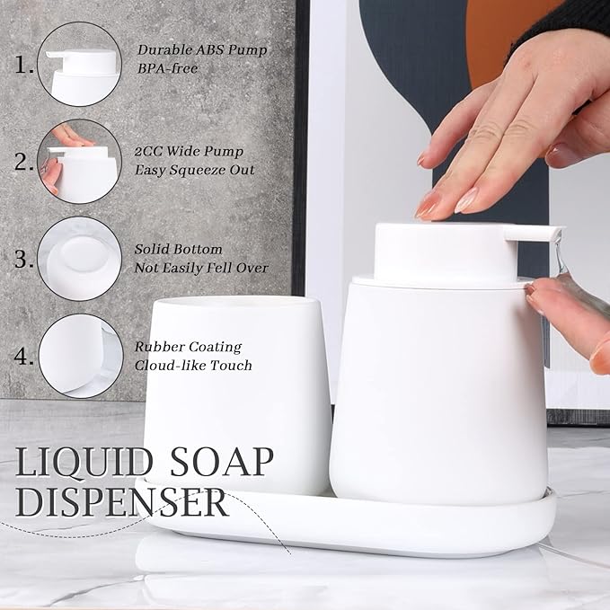 BosilunLife Rubber Paint Liquid Bathroom Accessories Set Recycled Ceramic Eco-Clay
