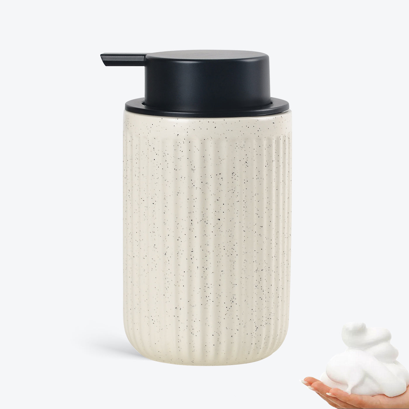 Dispensador de jabón Pockmark de cerámica reciclada y arcilla ecológica BosilunLife