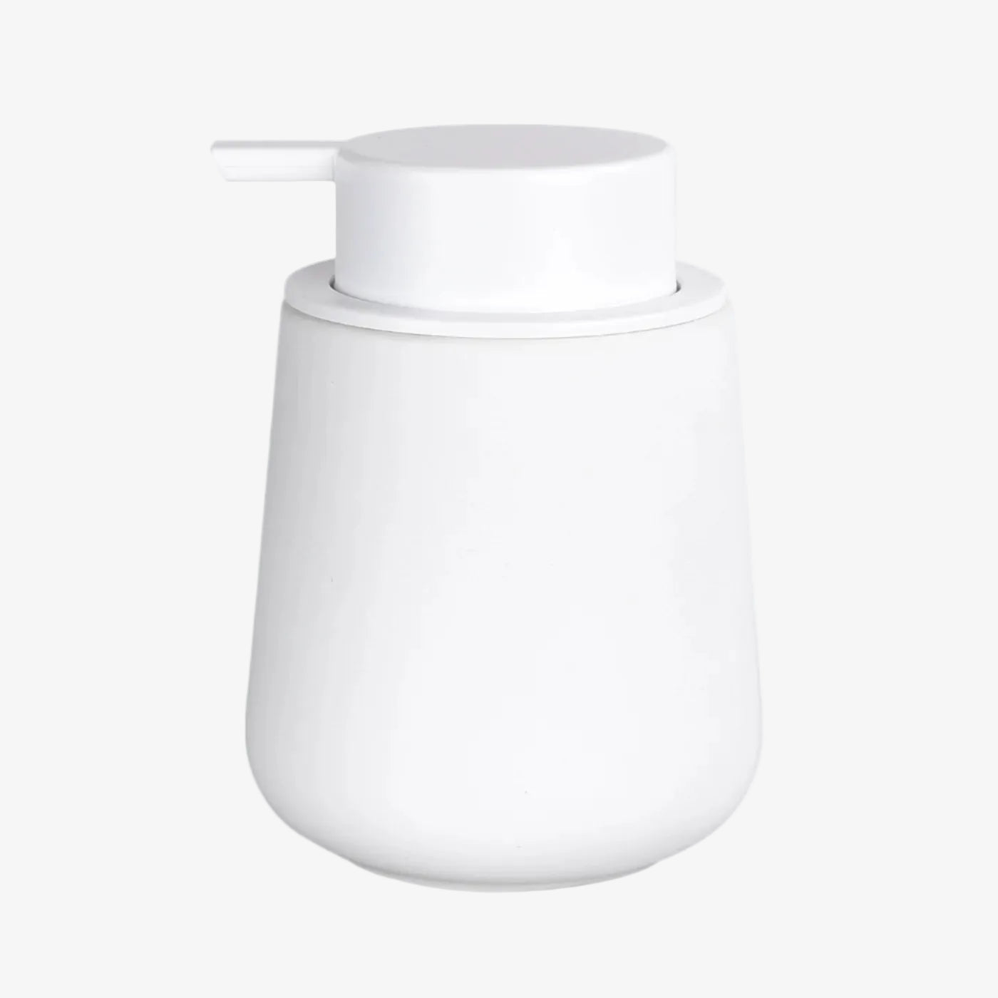 White ceramic container with a lid on a white background
