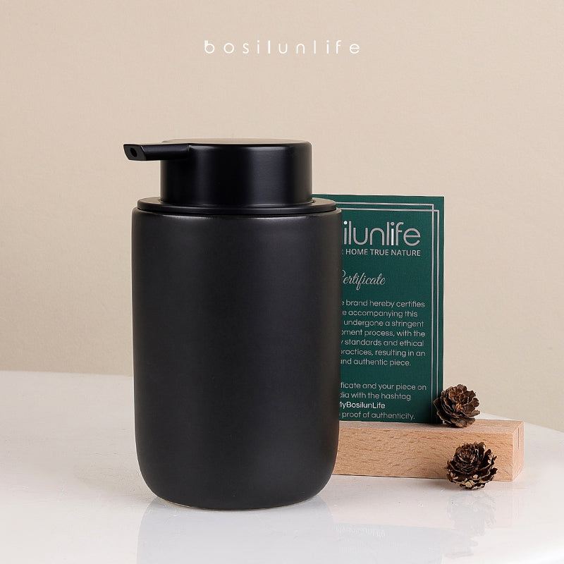 black liquid soap dispenser
