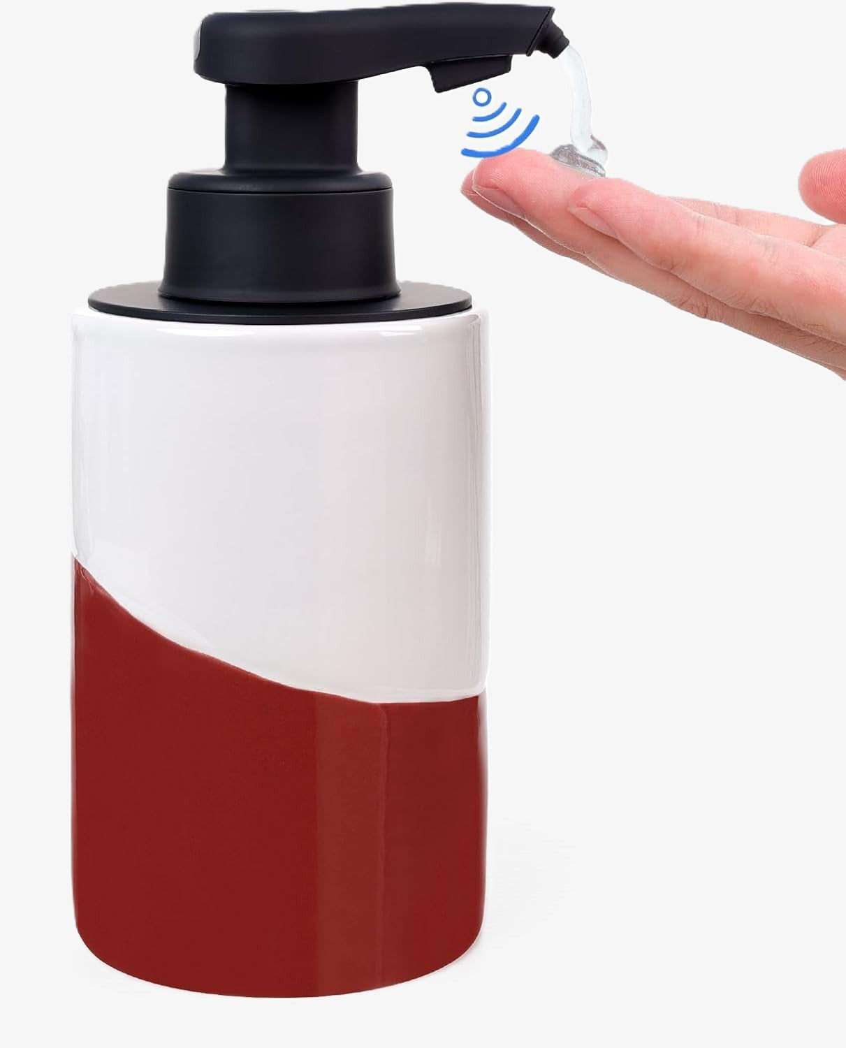 BosilunLife Nordic Garden Automatic Liquid Soap Dispenser Recycled Eco-Clay 10 oz