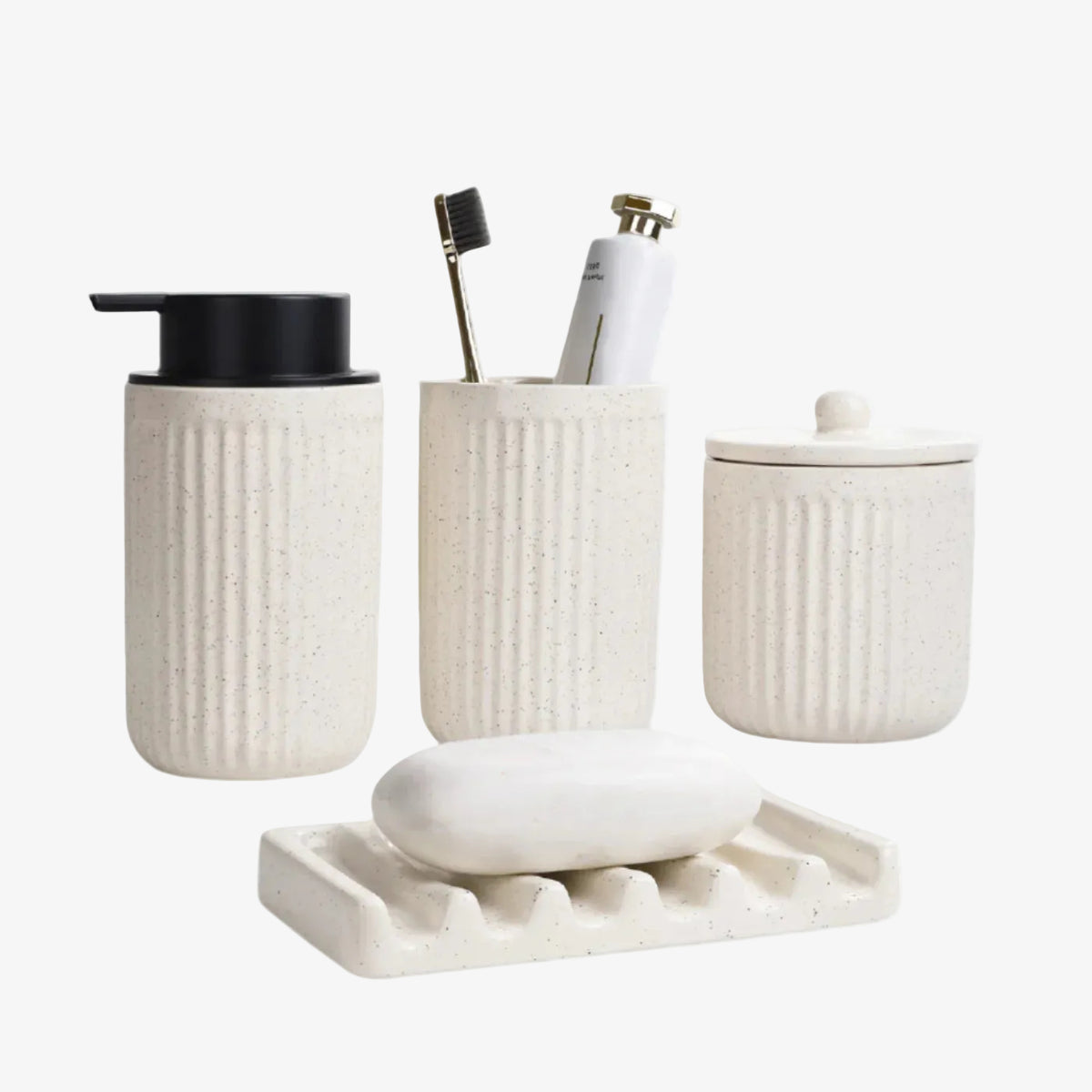 BosilunLife Pockmark Flüssig-Badezimmer-Set aus recyceltem Öko-Ton