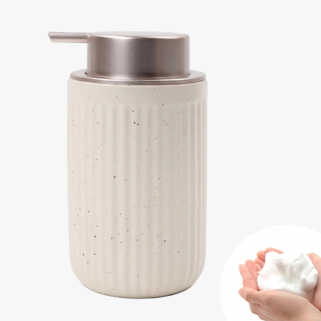 BosilunLife Pockmark Foaming Soap Dispenser Recycled Eco-Clay 11oz