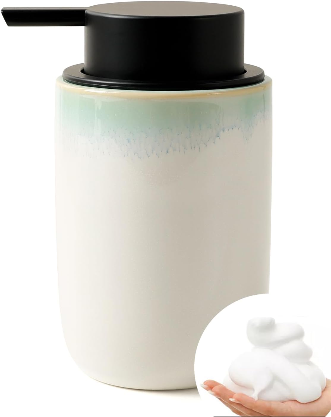 BosilunLife Slim Schaumseifenspender aus recyceltem Öko-Ton, 355 ml