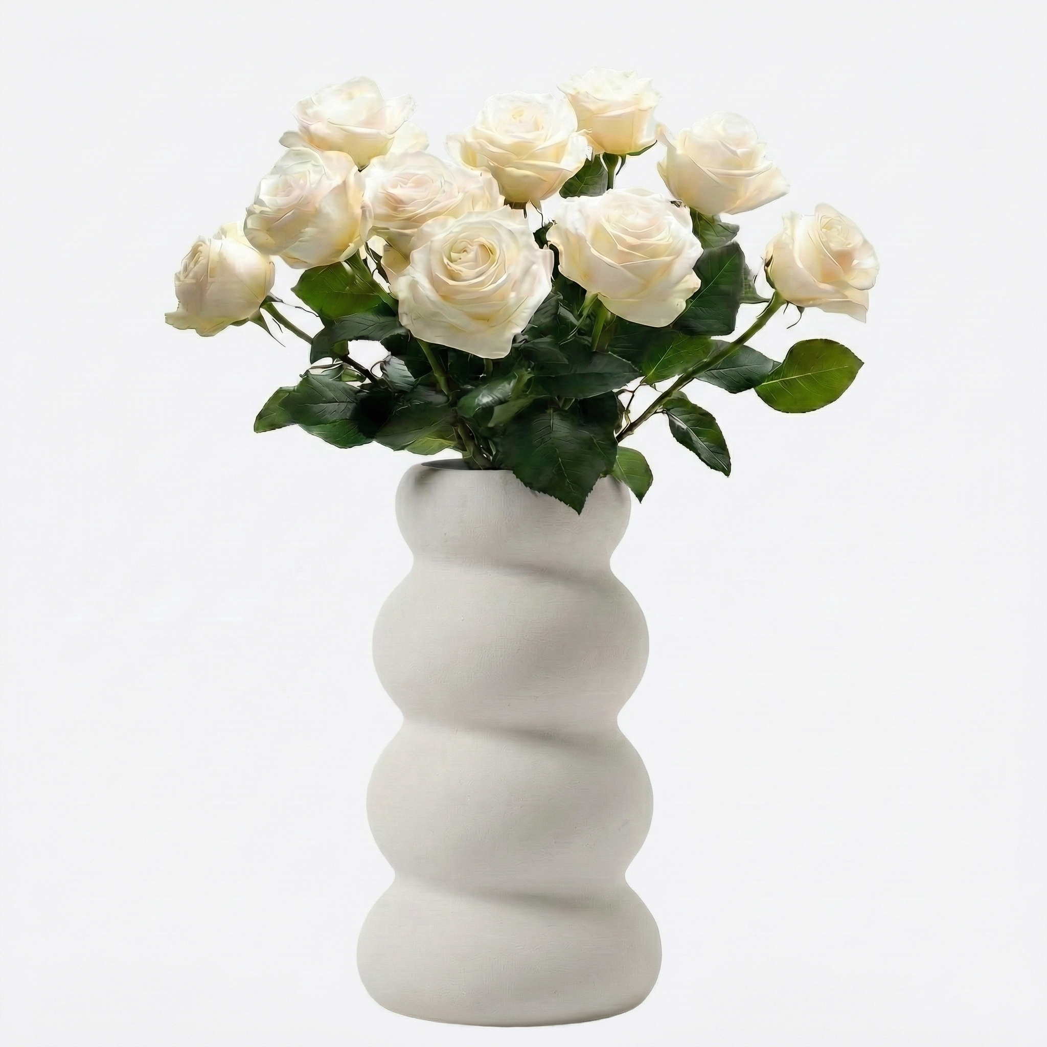 BosilunLife Stacked Bubble Flower Vase Recycled Eco-Clay