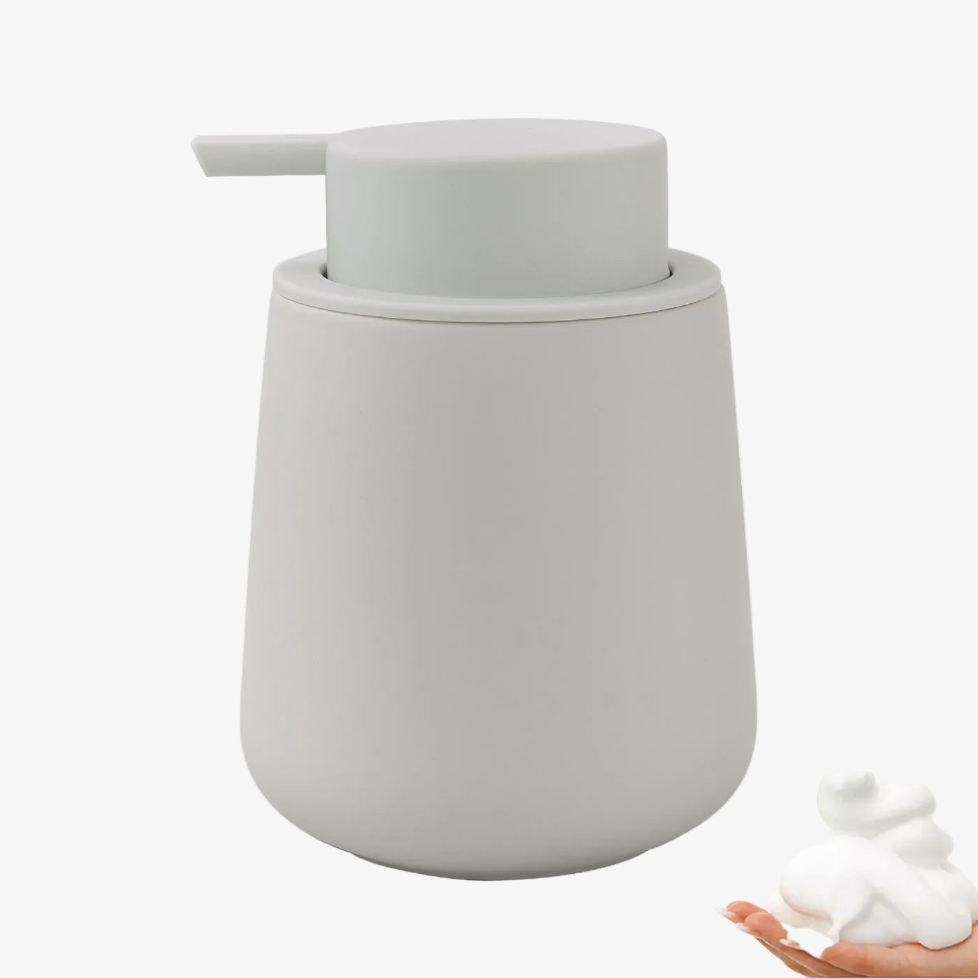 BosilunLife Schaumseifenspender mit Gummifarbe, groß, recycelte Keramik, Öko-Ton