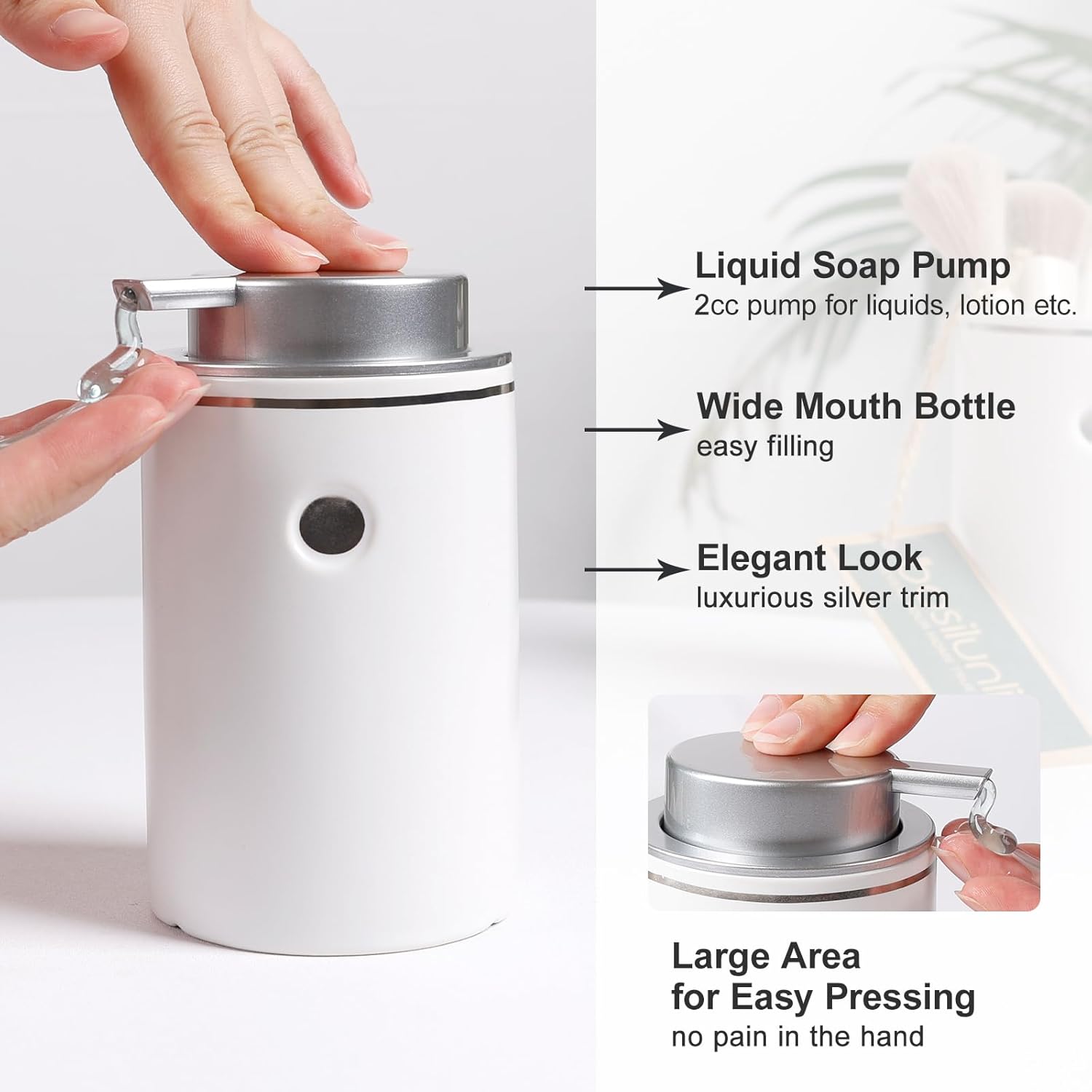 Dispensador de jabón líquido BosilunLife Nordic Tranquility de cerámica reciclada y arcilla ecológica