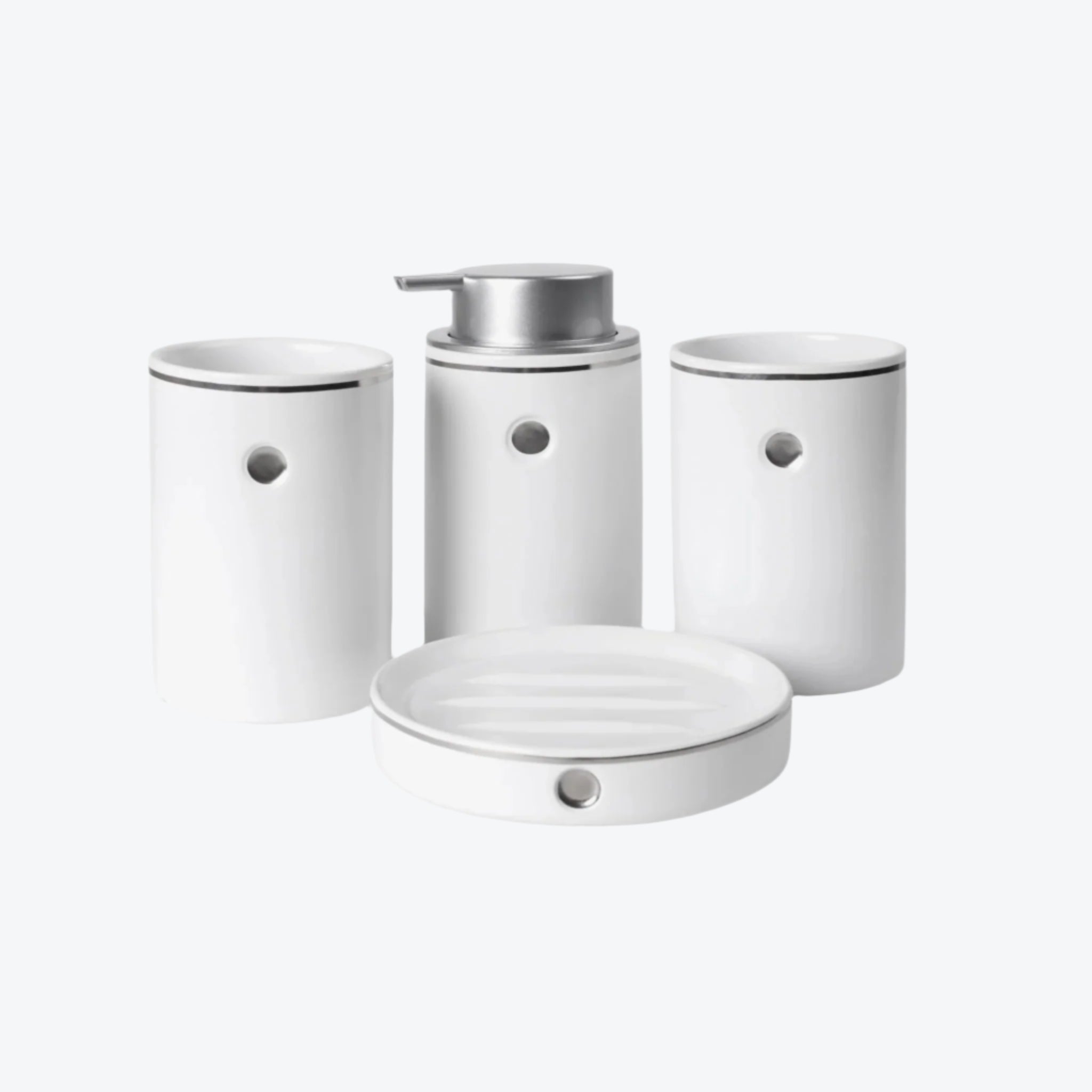BosilunLife Nordic Tranquility 4-Piece Bathroom Set Recycled Ceramic Eco-Clay