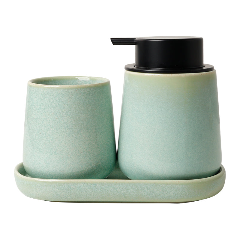 BosilunLife Nordic Bath Foaming Bathroom Set 3-Piece Light Green Recycled RebornClay™