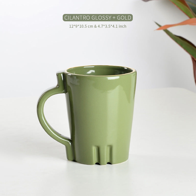 green coffee mug