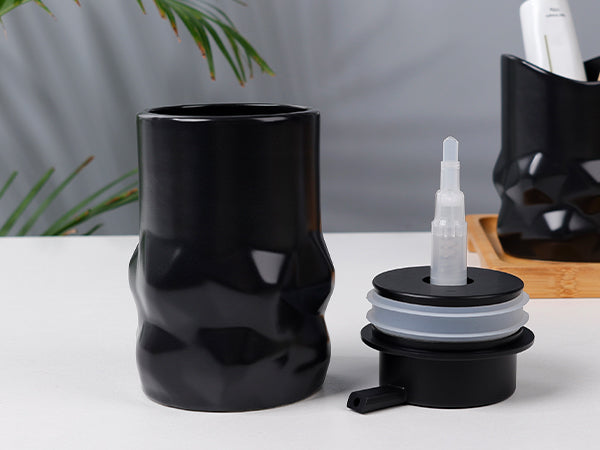 BosilunLife Modern Ceramic Diamond-Shaped Bathroom 5-Piece Set