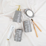 Bosilunlife 4-piece Hand-kneaded Patterned Ceramic Bathroom Sets