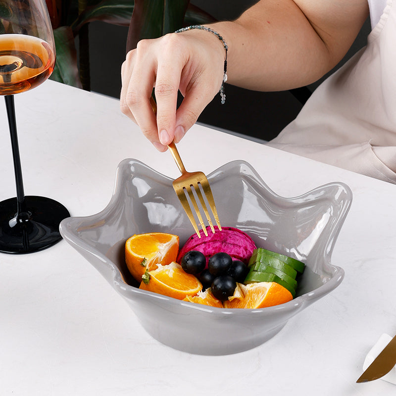 eat salad in large salad bowl