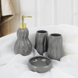 Bosilunlife 4-piece Wave Patterned Ceramic Bathroom Sets