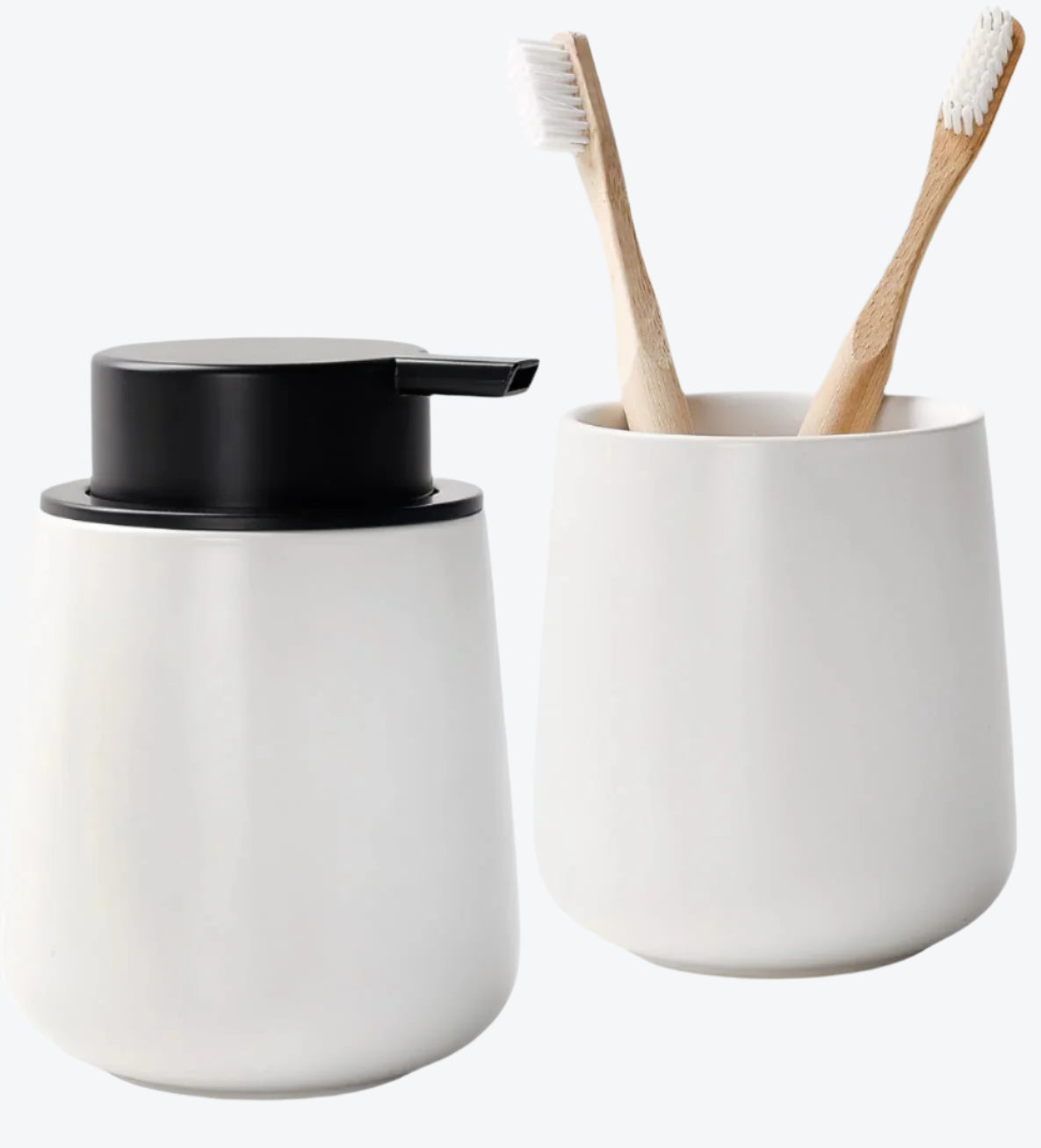 Bosilunlife Seifen- und Zahnbürstenhalter-Set aus recycelter Keramik und Öko-Ton