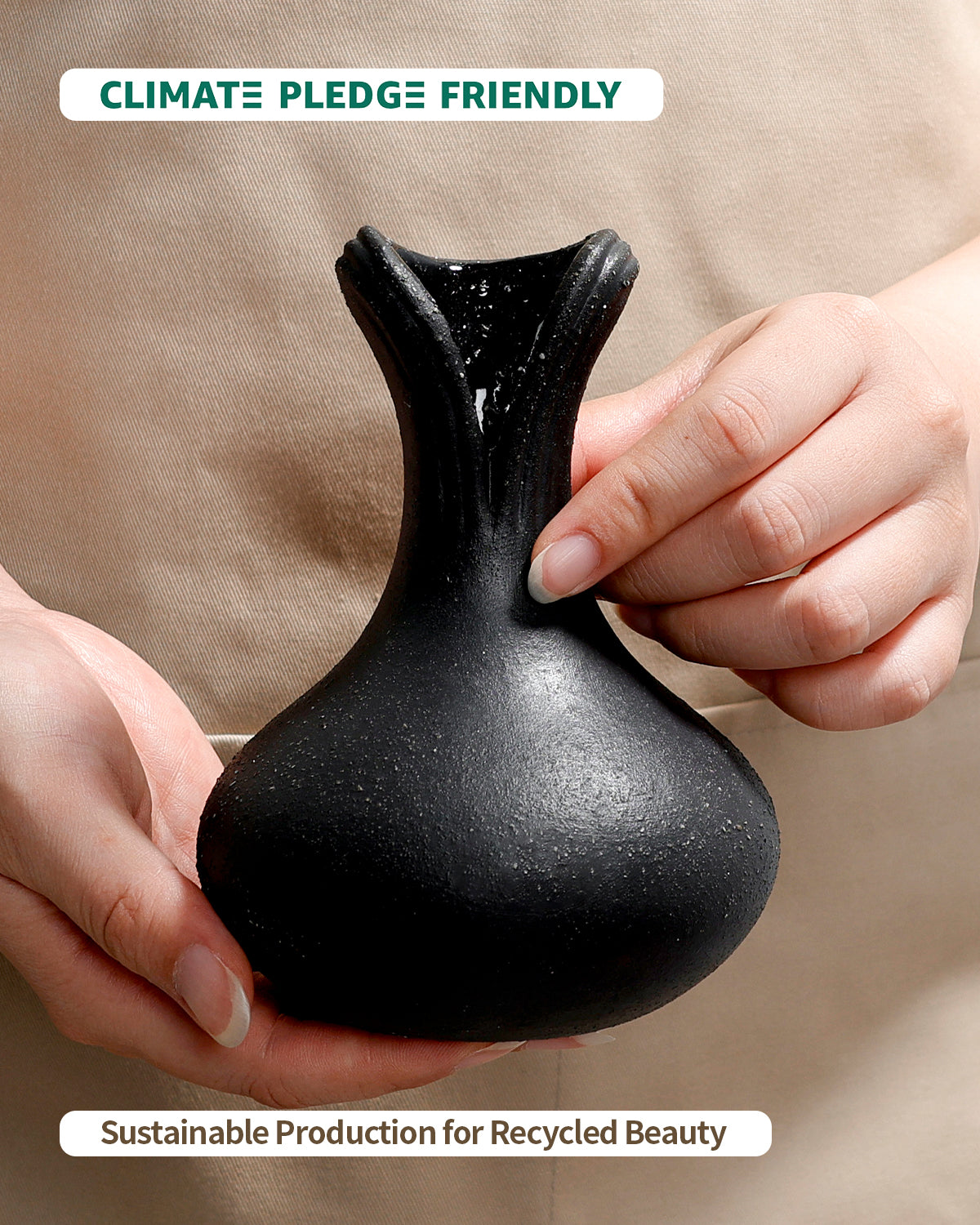 BosilunLife Flower Vase Recycled Ceramic Eco-Clay