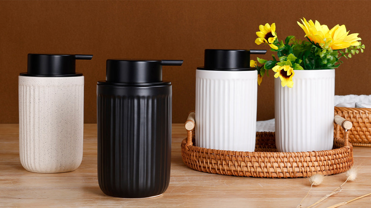 BosilunLife Pockmark Seifenspender aus recycelter Keramik und Öko-Ton