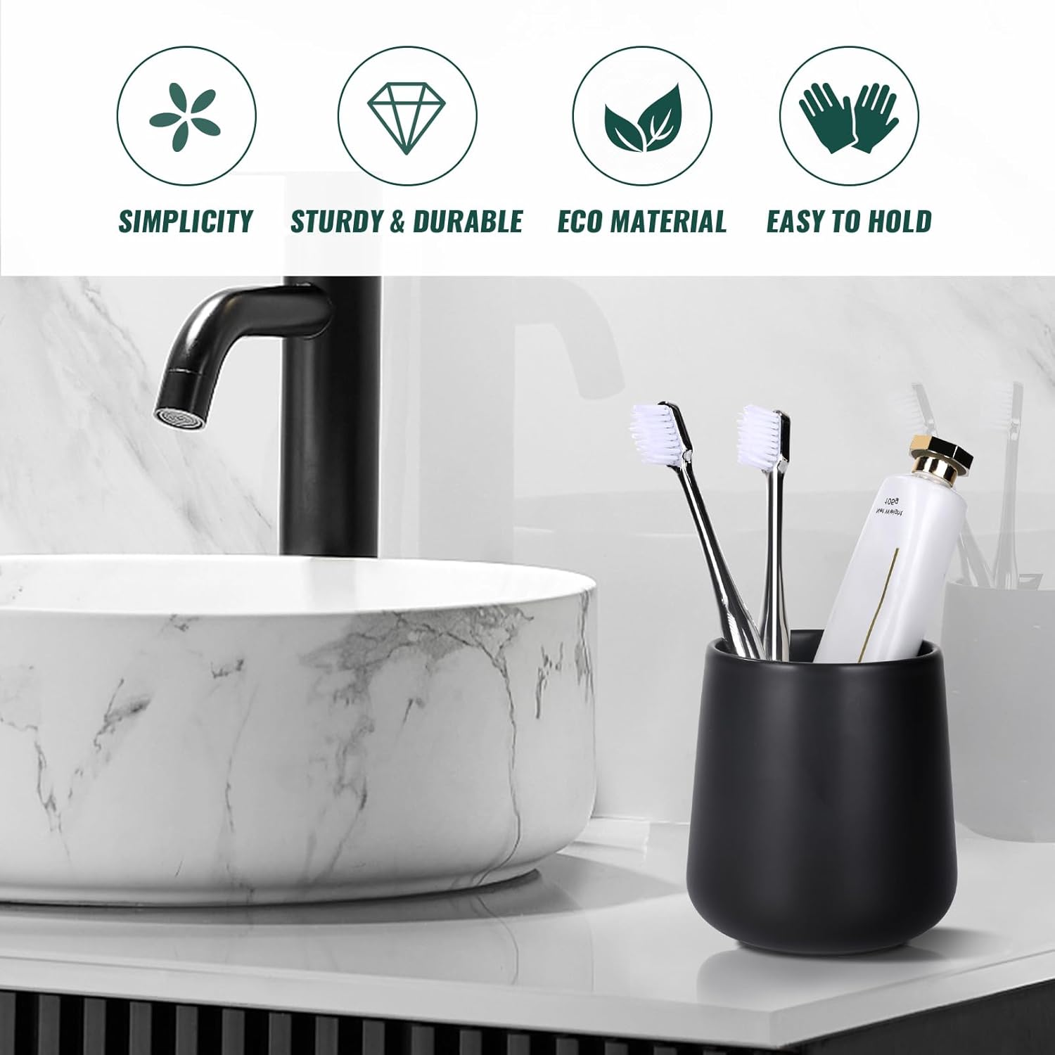BosilunLife Toothbrush Holder Recycled Ceramic Eco-Clay