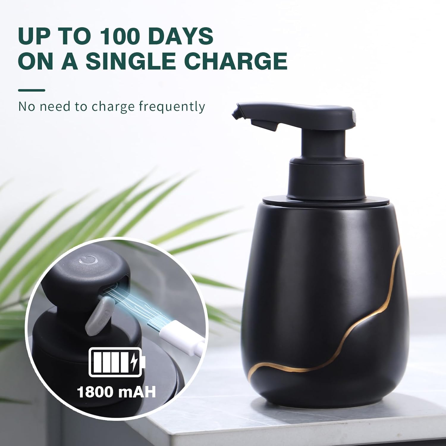 BosilunLife Automatic Soap Dispenser Bathroom - Liquid - Black