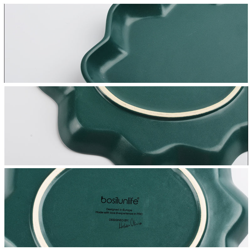 Detail of bosilunlife brand green ceramic plate
