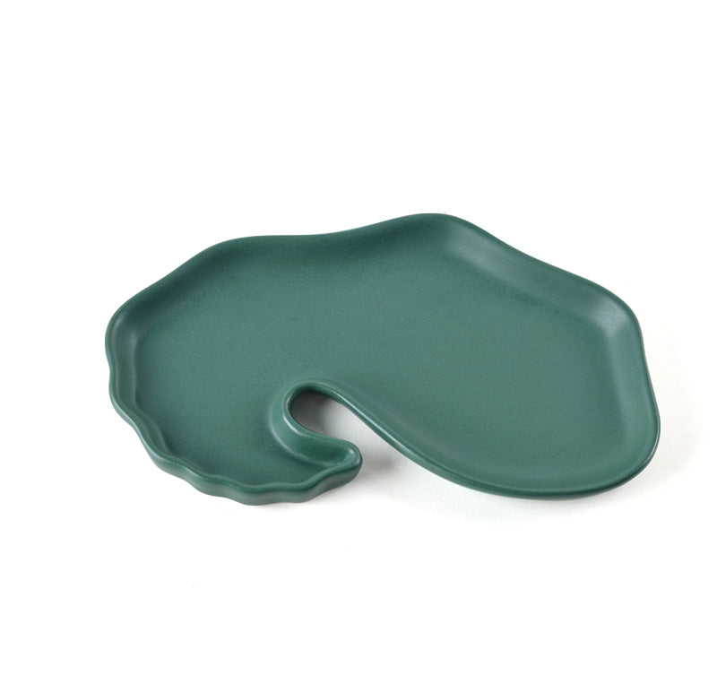 BosilunLife EcoFriendly Ceramic Dessert Plate Aurora Borealis Collection