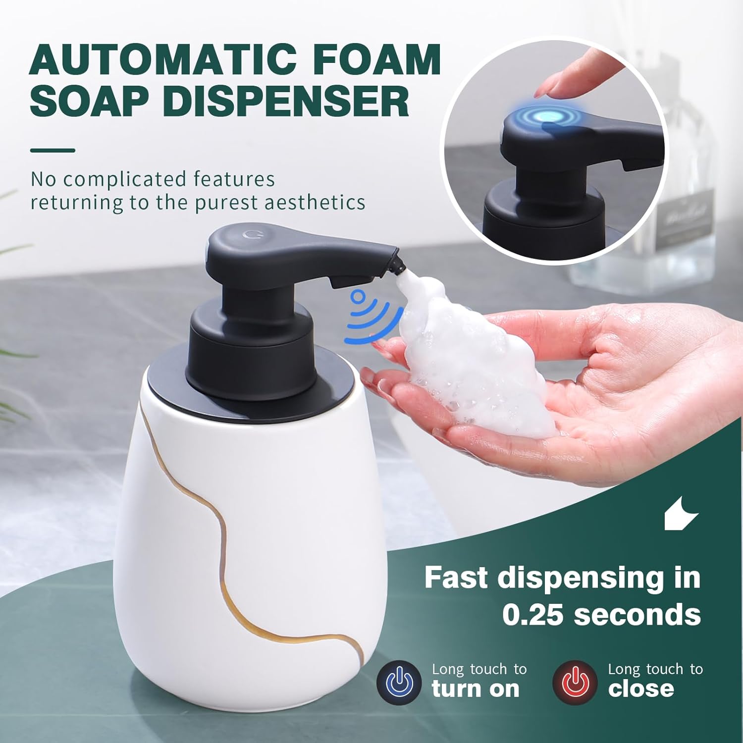 BosilunLife Automatic Foaming Soap Dispenser - White
