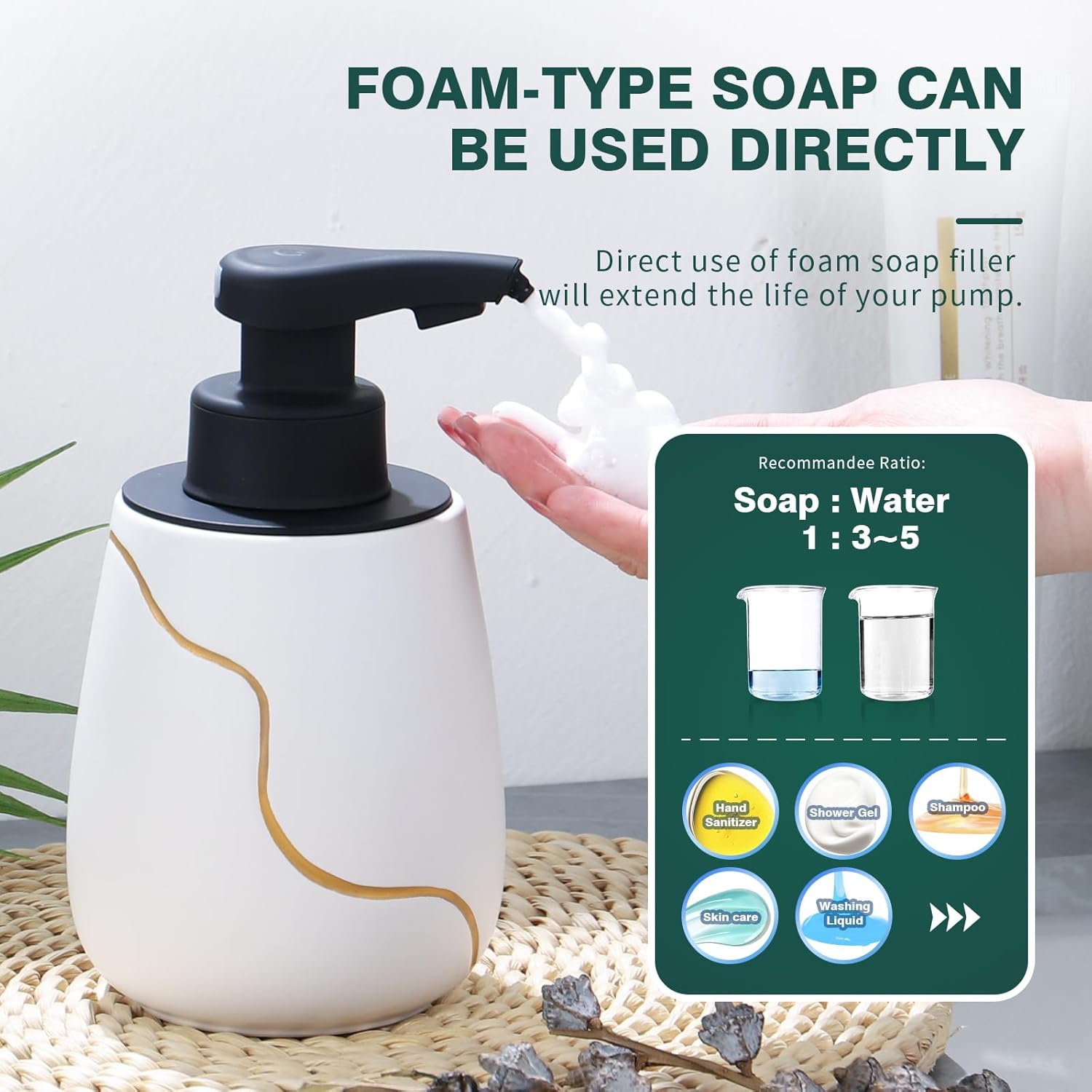BosilunLife Automatic Foaming Soap Dispenser - White