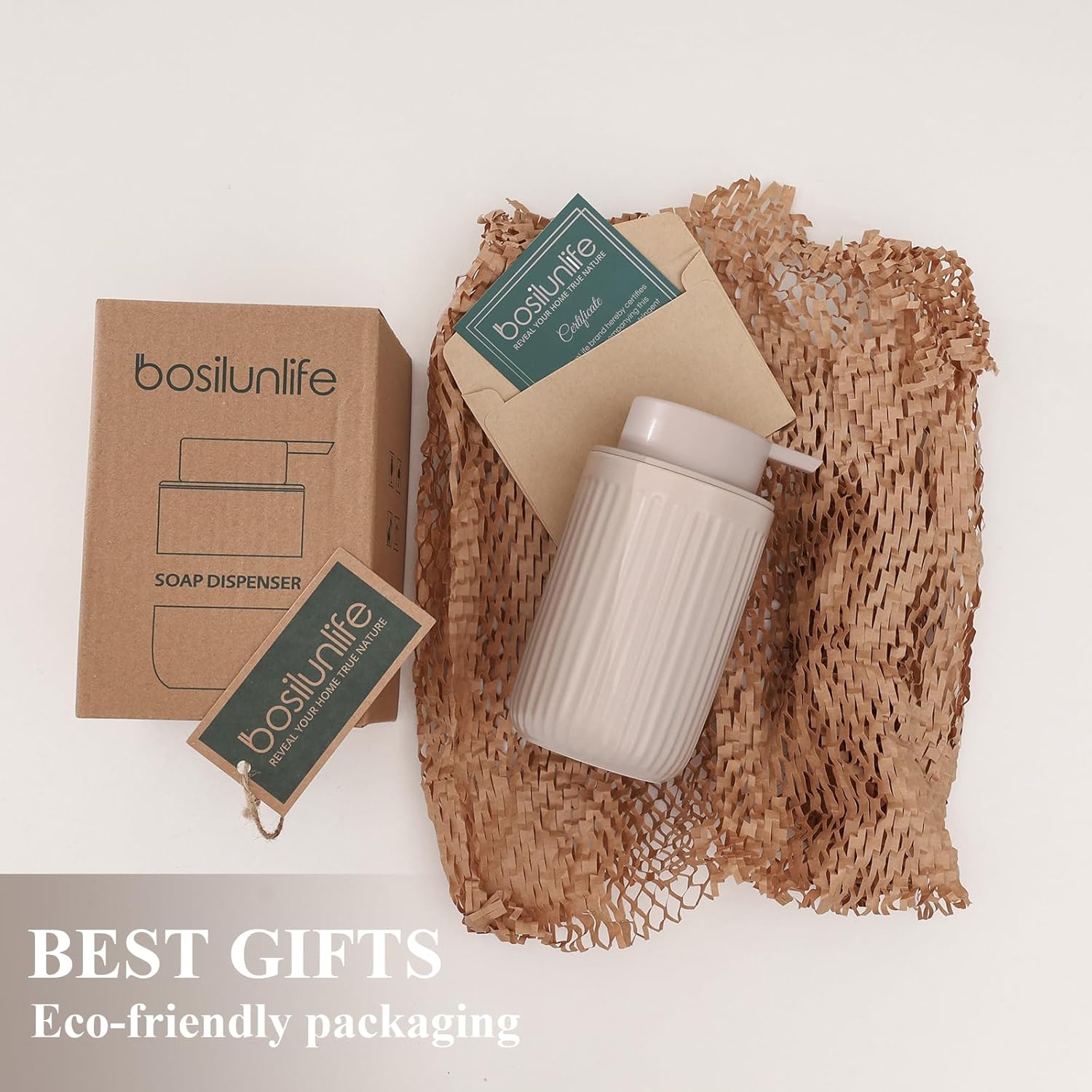 BosilunLife Pockmark Seifenspender aus recycelter Keramik und Öko-Ton