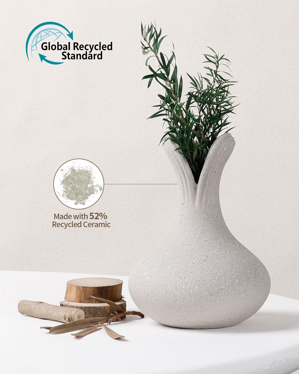 Recycled Clay Ceramic Vase