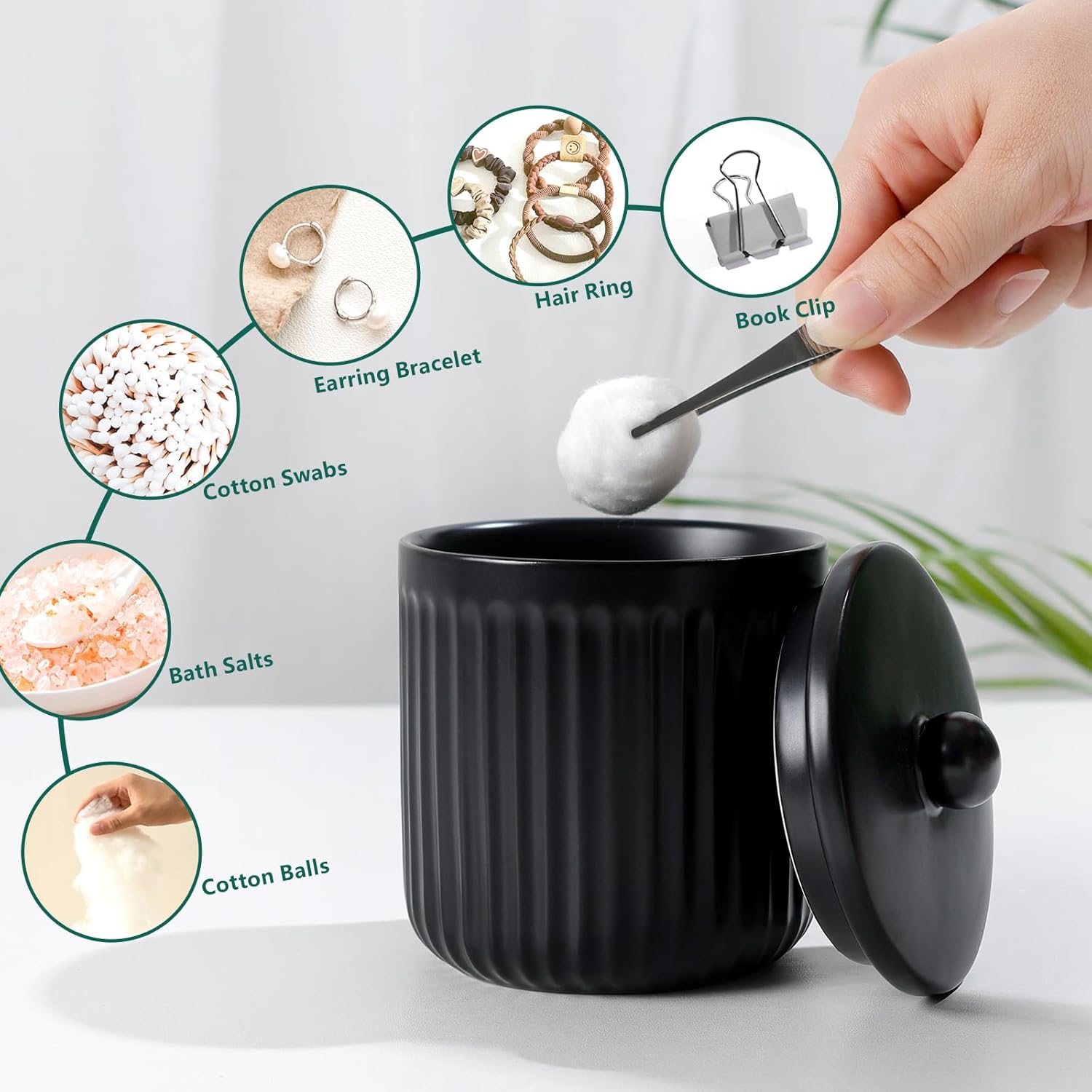 Juego de baño de espuma BosilunLife Pockmark de 4 piezas de cerámica reciclada y arcilla ecológica
