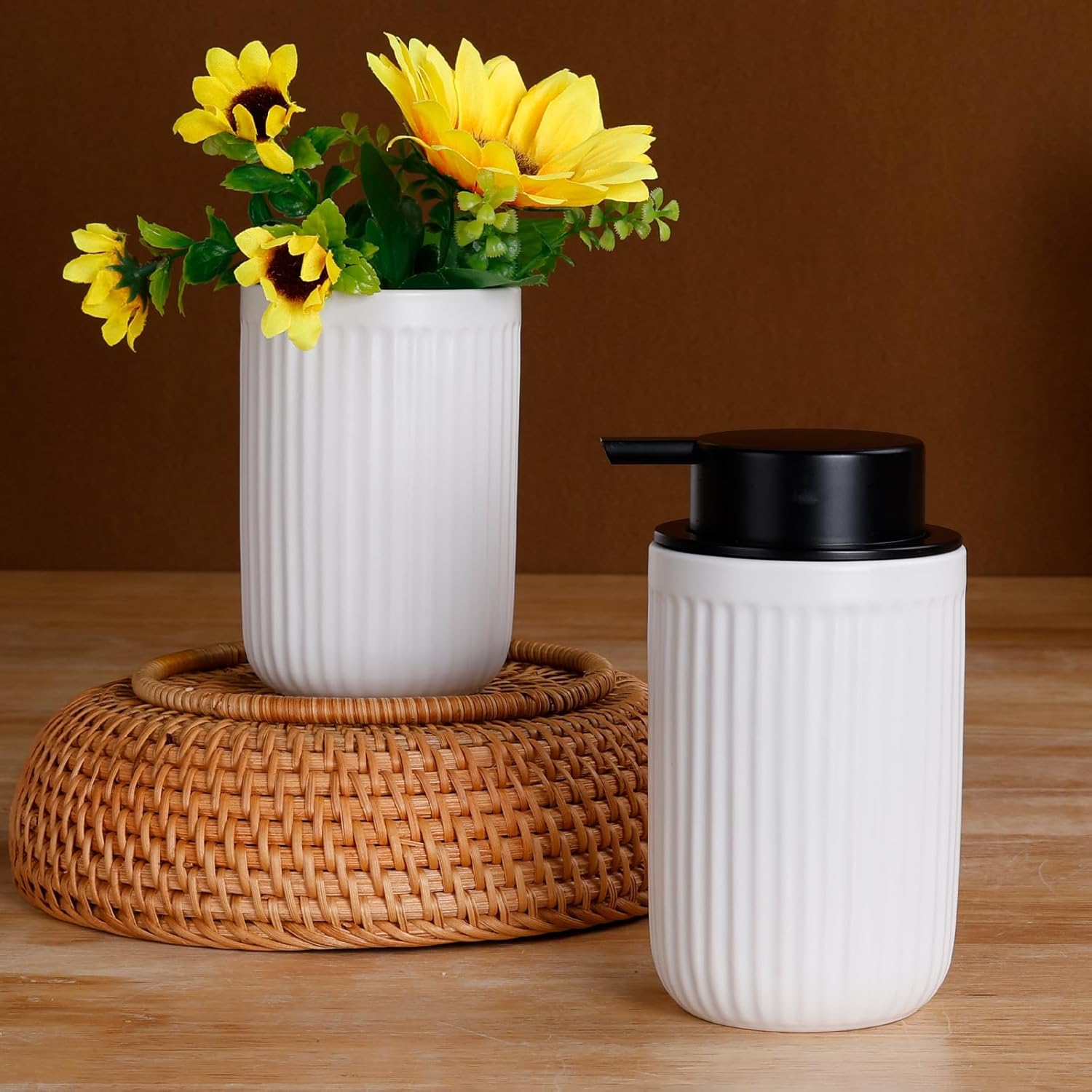 BosilunLife Pockmark Seifenspender aus recycelter Keramik und Öko-Ton