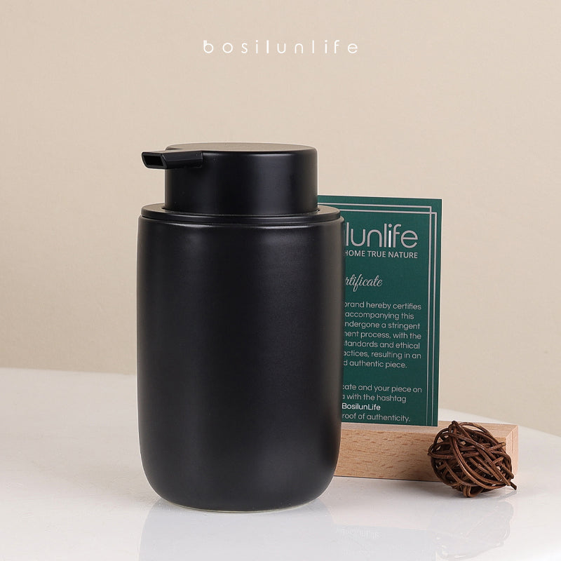 black foaming soap dispenser
