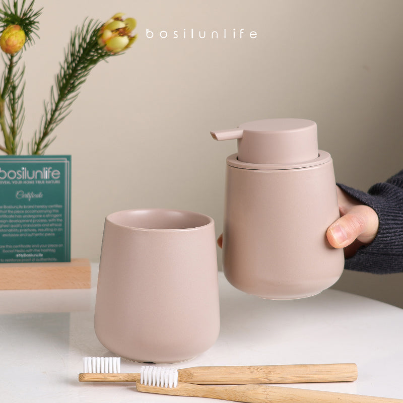 soap dispenser in hand