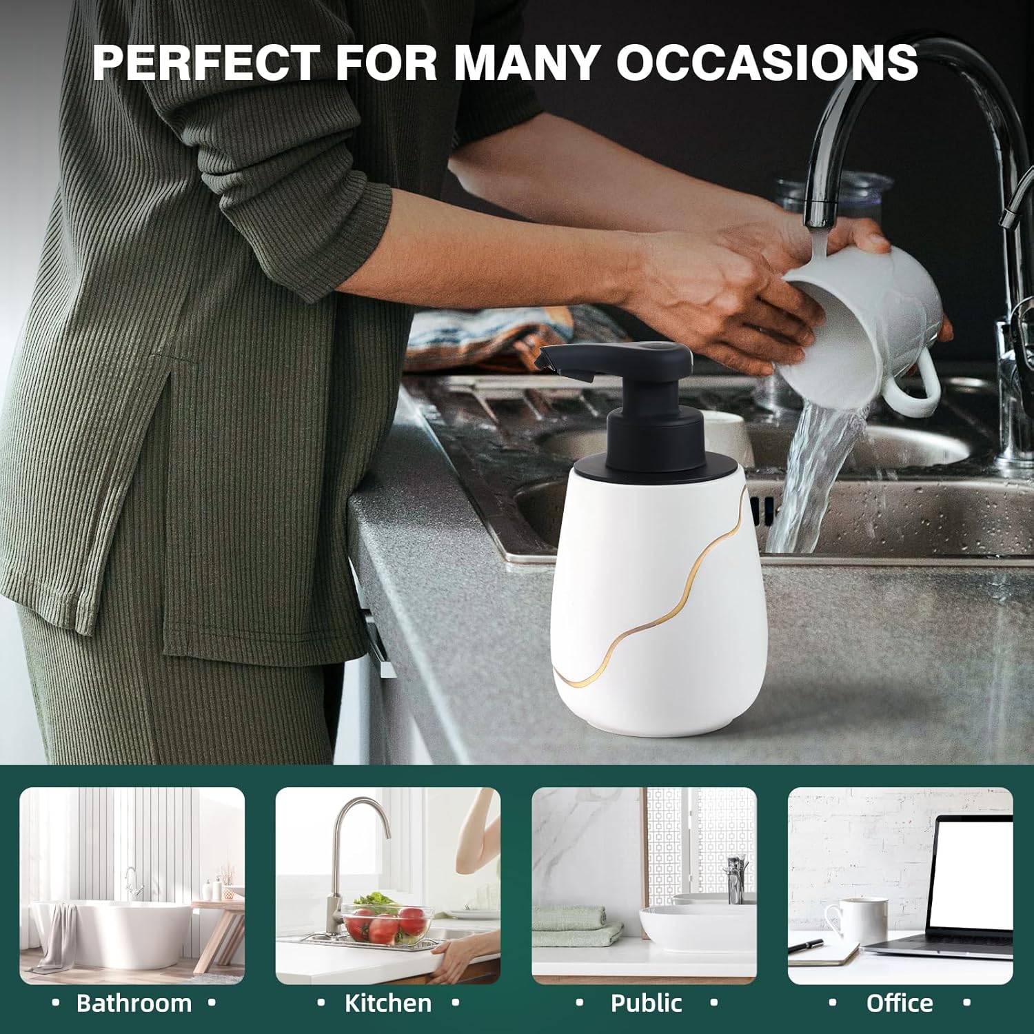 BosilunLife Automatic Foaming Soap Dispenser - White