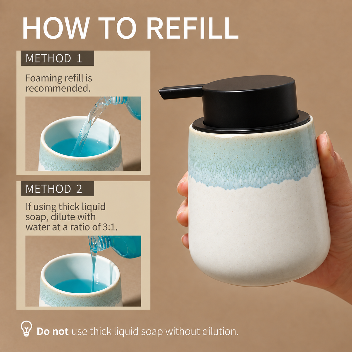 BosilunLife Nordic Bath Foaming Bathroom Set 3-Piece Recycled RebornClay™