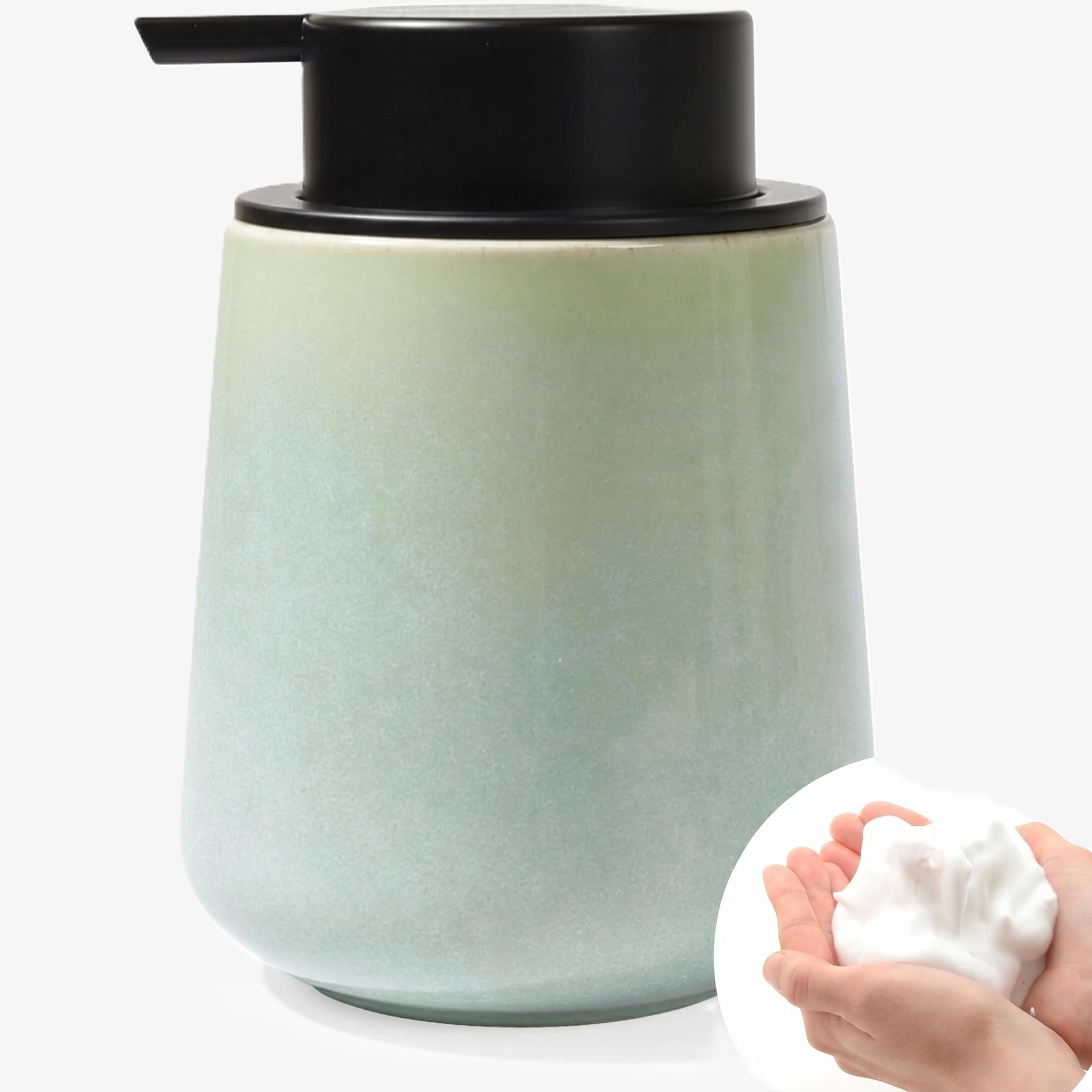 BosilunLife Foaming Soap Dispenser Recycled Eco-Clay 12 oz