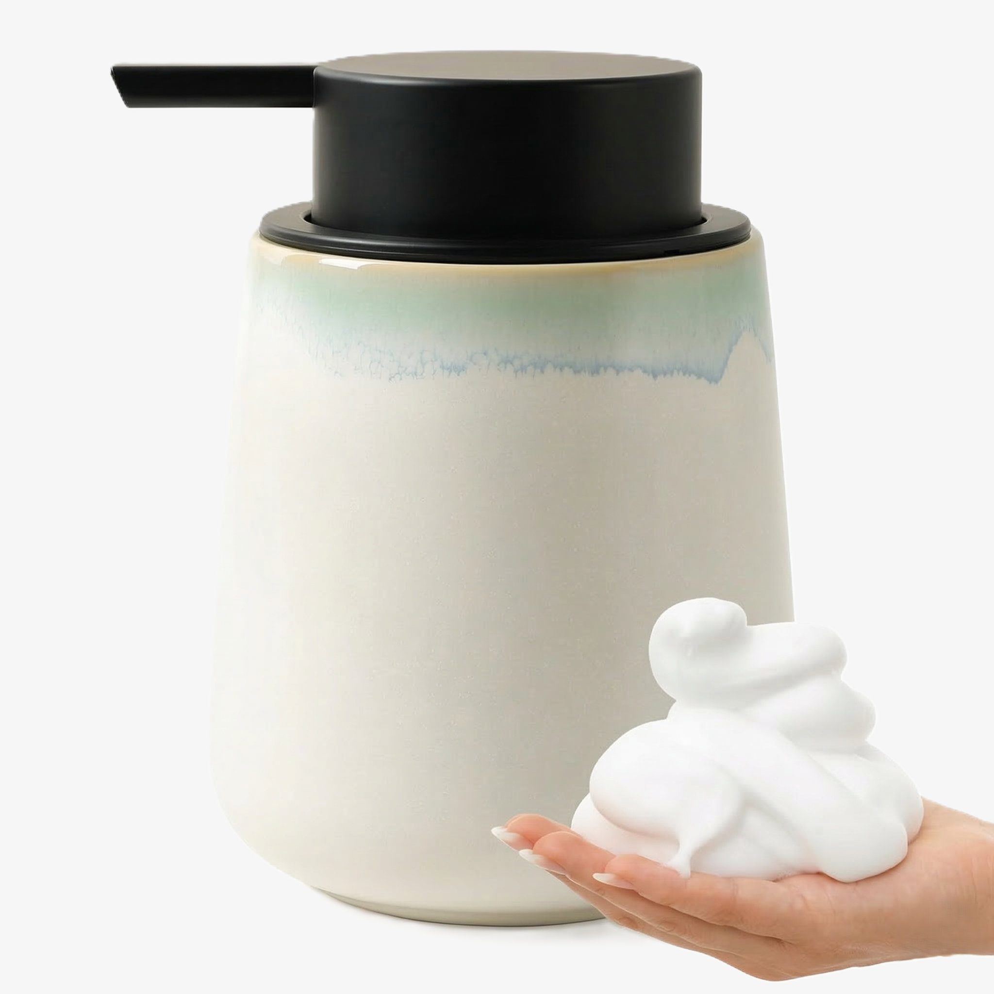 BosilunLife Foaming Soap Dispenser Recycled Eco-Clay 12 oz
