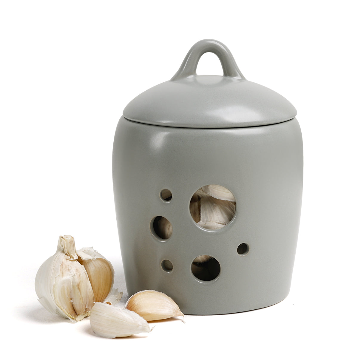 BosilunLife Garlic Jar Recycled Ceramic Eco-Clay